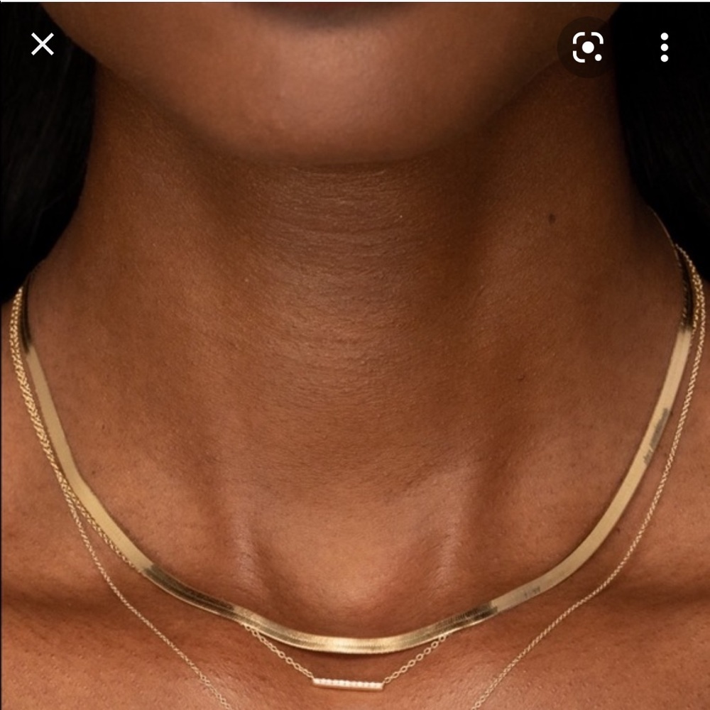 Mejuri Herringbone Chain Necklace (solid 14k)